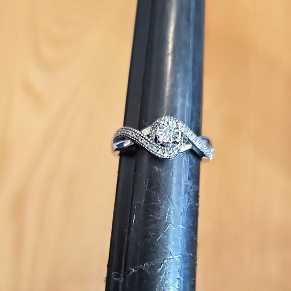 21 Natural Diamonds Sterling Silver Promise Ring